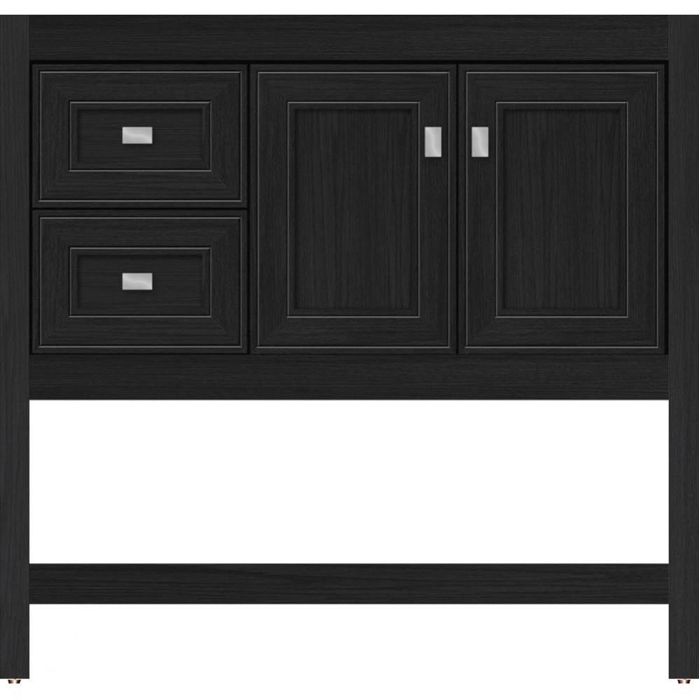 36 X 21 X 34.5 Alki Spa Vanity Deco Miter Midnight Oak Lh