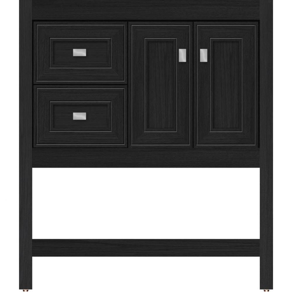 30 X 18.5 X 34.5 Alki Spa Vanity Deco Miter Midnight Oak Lh