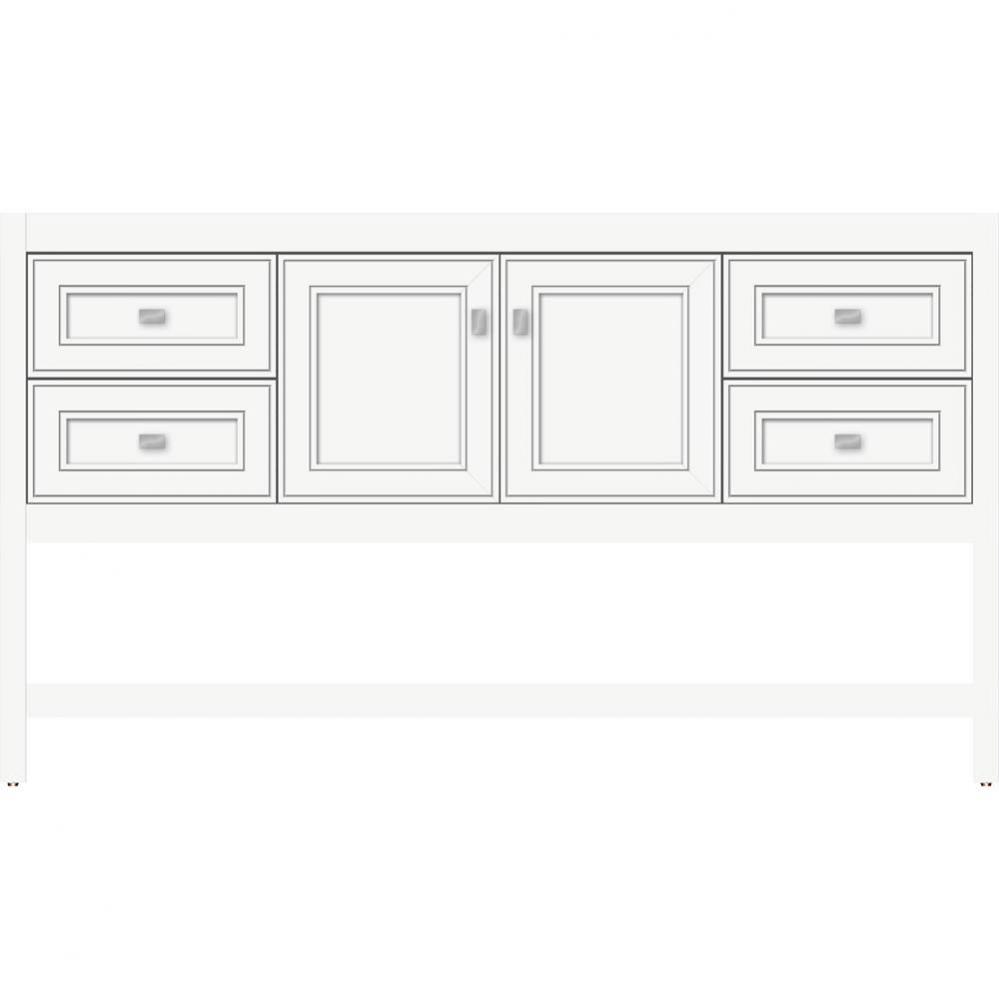 60 X 18.5 X 34.5 Alki Spa Vanity Deco Miter Sat White Sb