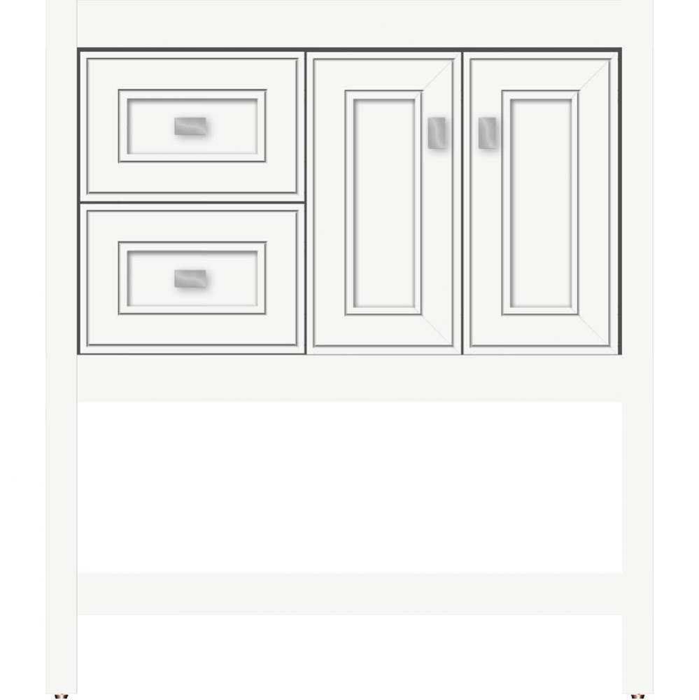 30 X 21 X 34.5 Alki Spa Vanity Deco Miter Sat White Lh