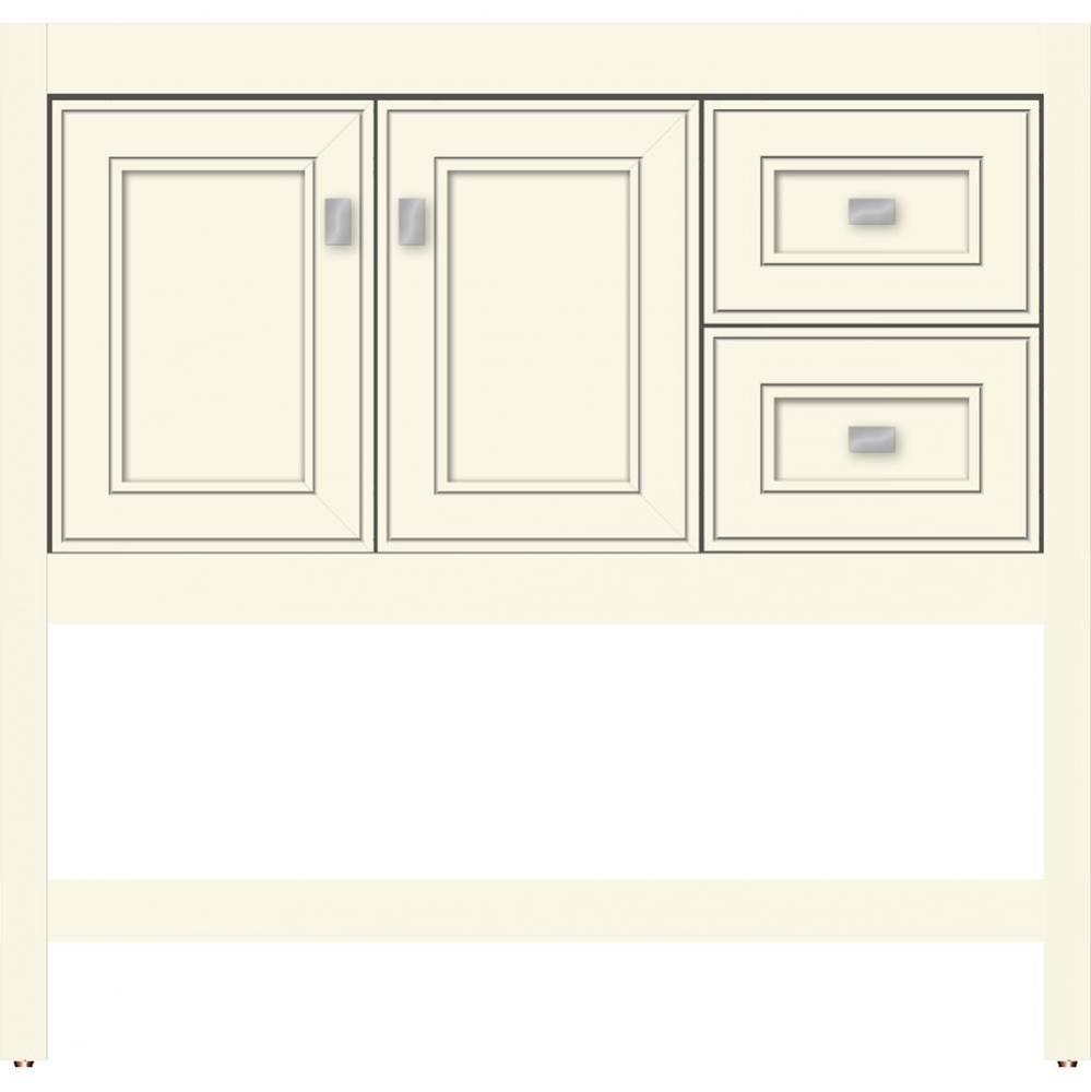 36 X 18.5 X 34.5 Alki Spa Vanity Deco Miter Sat Biscuit Rh