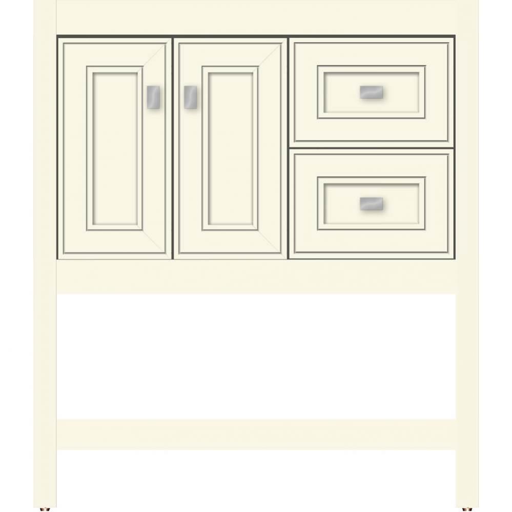 30 X 18.5 X 34.5 Alki Spa Vanity Deco Miter Sat Biscuit Rh