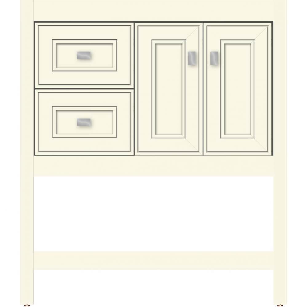 30 X 18.5 X 34.5 Alki Spa Vanity Deco Miter Sat Biscuit Lh