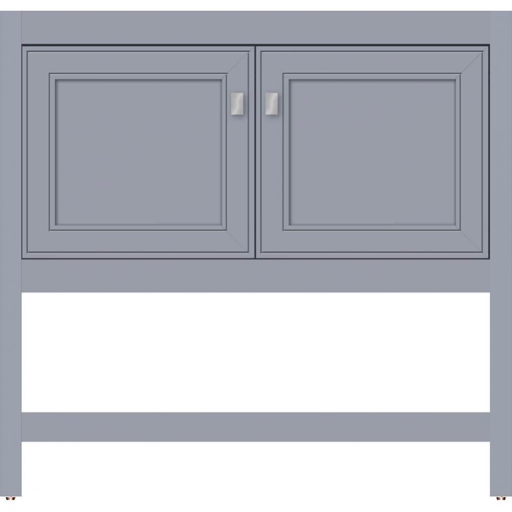 36 X 18.5 X 34.5 Alki Spa Vanity Deco Miter Sat Silver Std