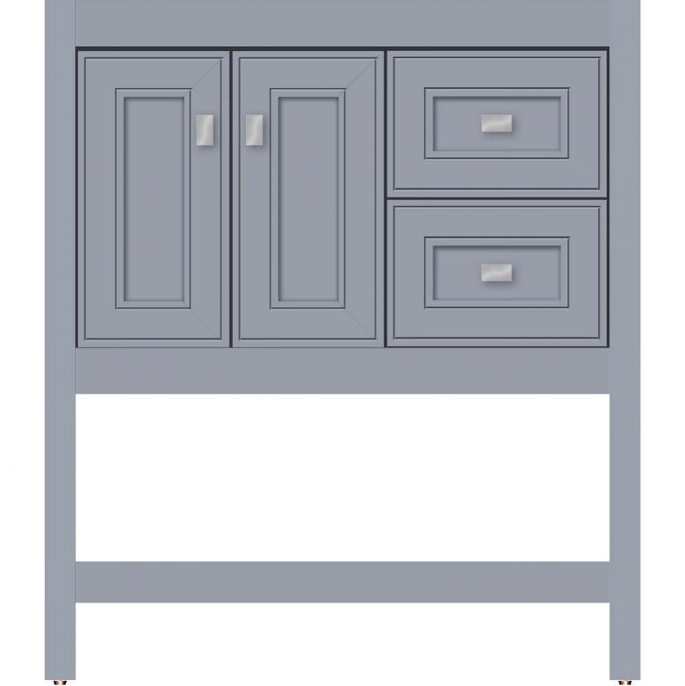30 X 18.5 X 34.5 Alki Spa Vanity Deco Miter Sat Silver Rh