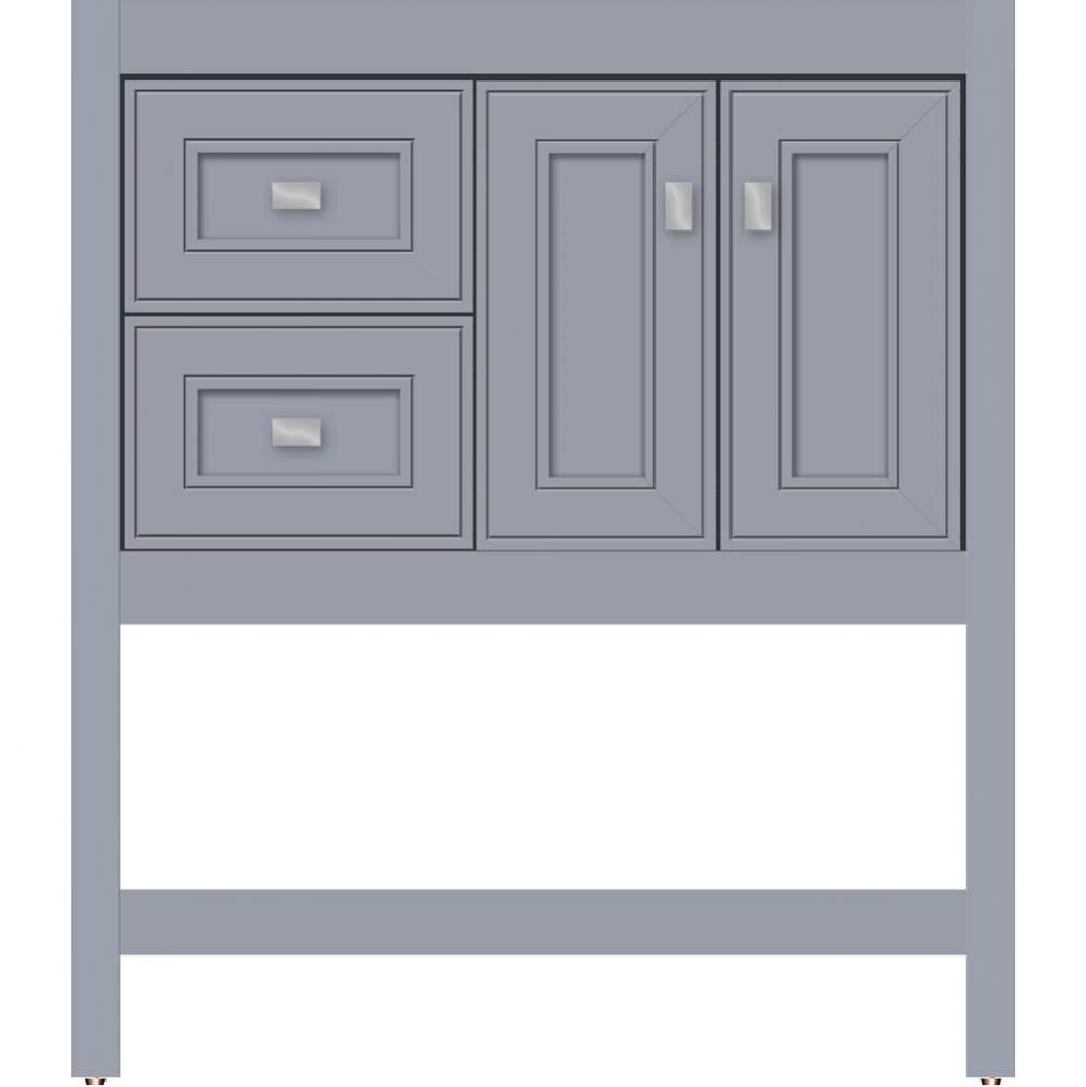 30 X 21 X 34.5 Alki Spa Vanity Deco Miter Sat Silver Lh