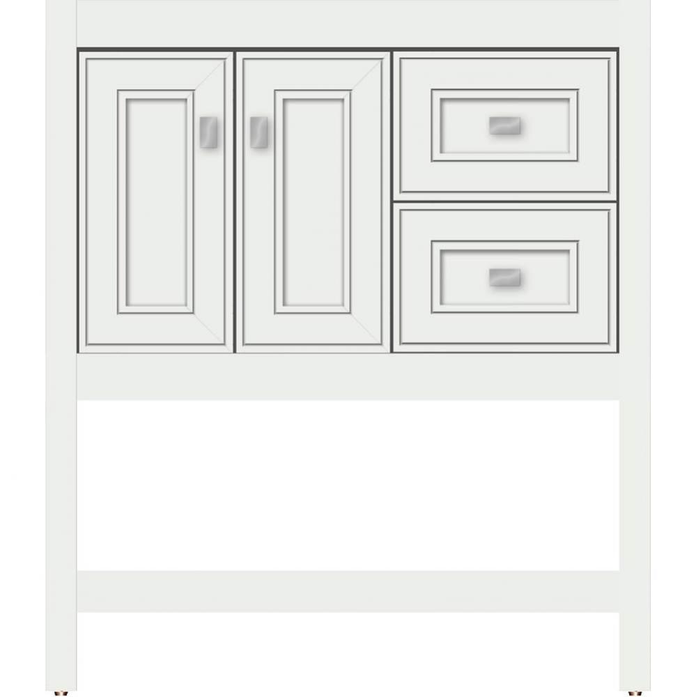 30 X 21 X 34.5 Alki Spa Vanity Deco Miter Powder Grey Rh