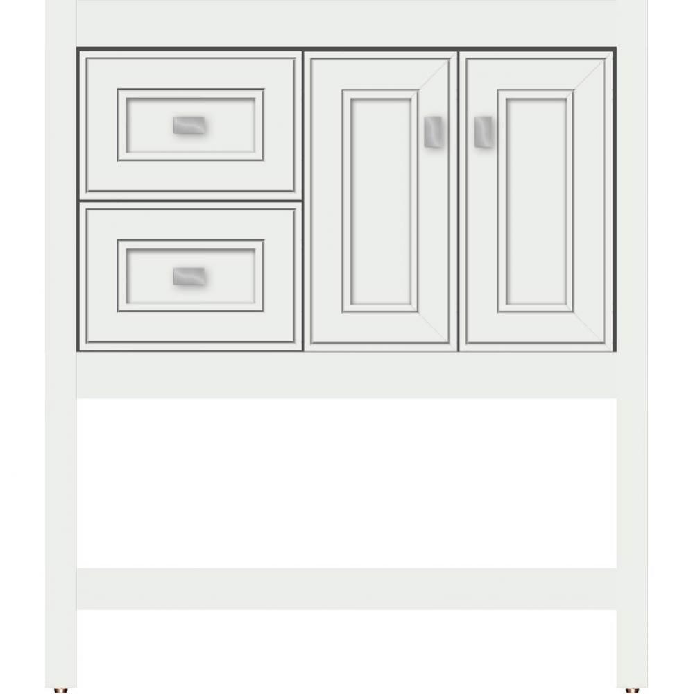 30 X 21 X 34.5 Alki Spa Vanity Deco Miter Powder Grey Lh