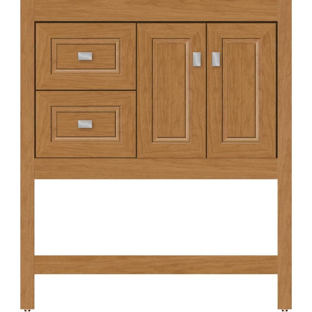 30 X 18.5 X 34.5 Alki Spa Vanity Ogee Miter Nat Cherry Lh
