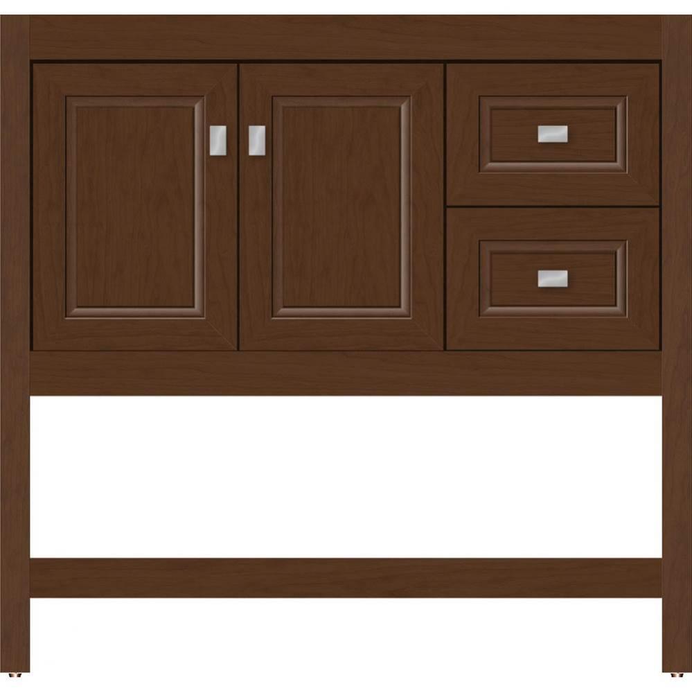 36 X 18.5 X 34.5 Alki Spa Vanity Ogee Miter Pecan Cherry Rh