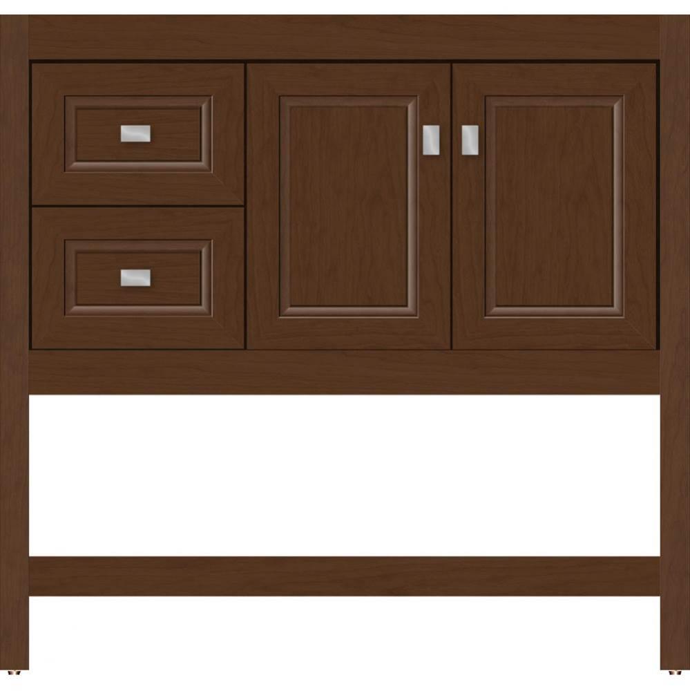 36 X 21 X 34.5 Alki Spa Vanity Ogee Miter Pecan Cherry Lh