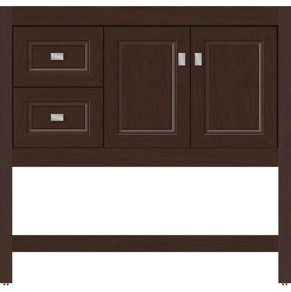 36 X 18.5 X 34.5 Alki Spa Vanity Ogee Miter Choc Cherry Lh