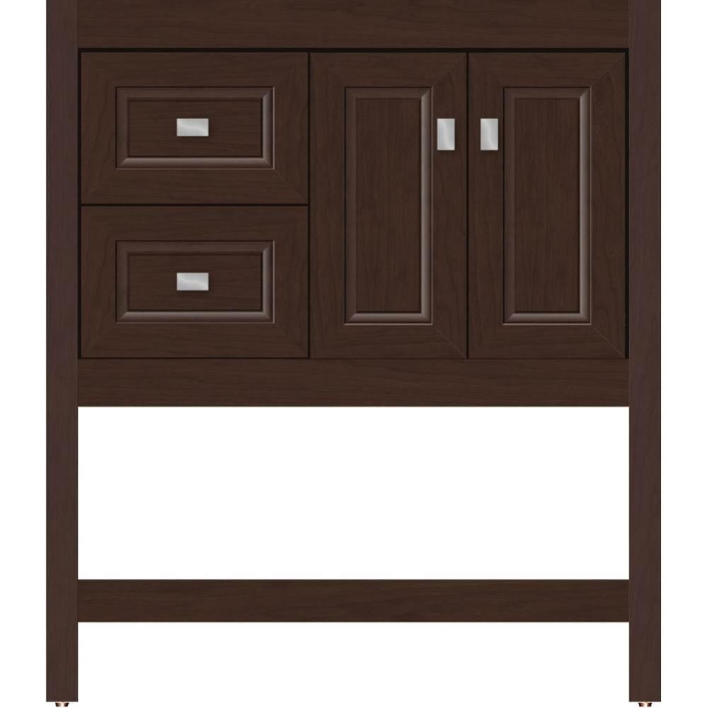 30 X 18.5 X 34.5 Alki Spa Vanity Ogee Miter Choc Cherry Lh
