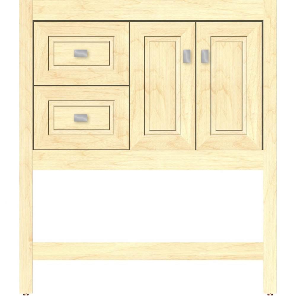 30 X 18.5 X 34.5 Alki Spa Vanity Ogee Miter Nat Maple Lh