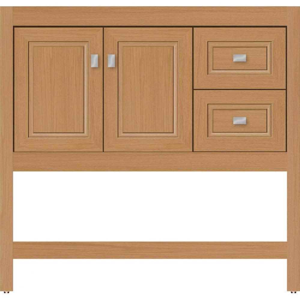 36 X 18.5 X 34.5 Alki Spa Vanity Ogee Miter Nat Oak Rh