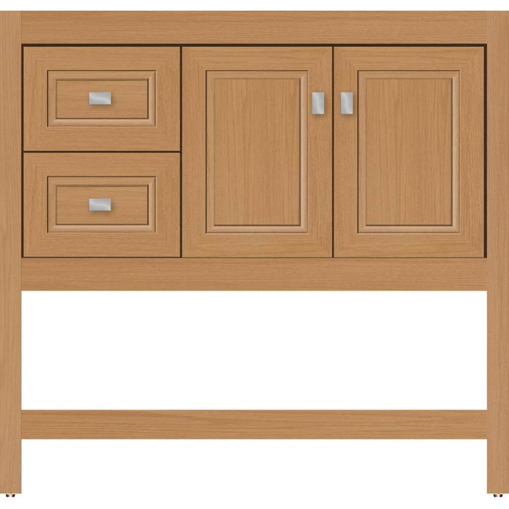 36 X 18.5 X 34.5 Alki Spa Vanity Ogee Miter Nat Oak Lh