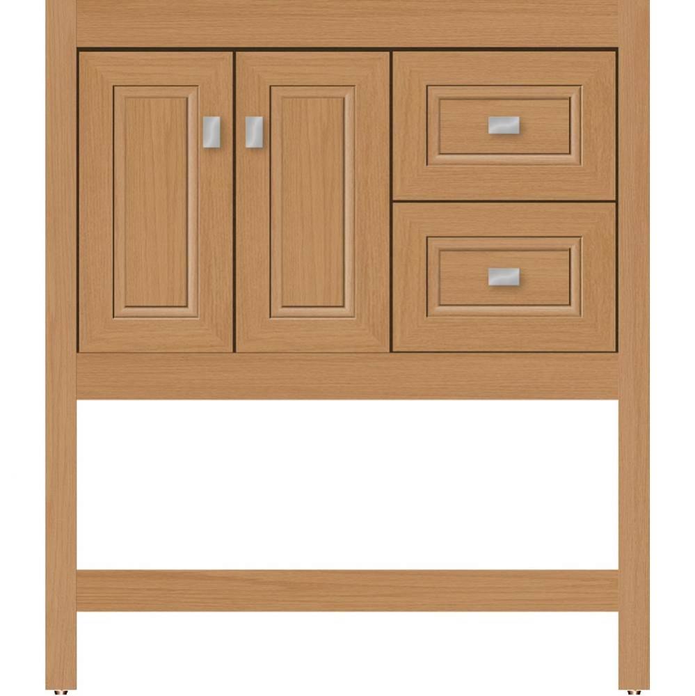 30 X 18.5 X 34.5 Alki Spa Vanity Ogee Miter Nat Oak Rh