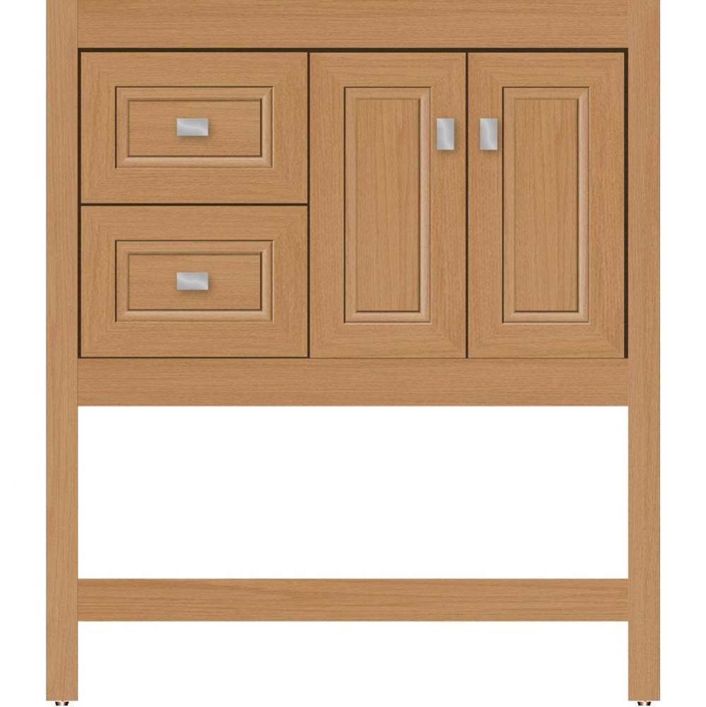 30 X 21 X 34.5 Alki Spa Vanity Ogee Miter Nat Oak Lh
