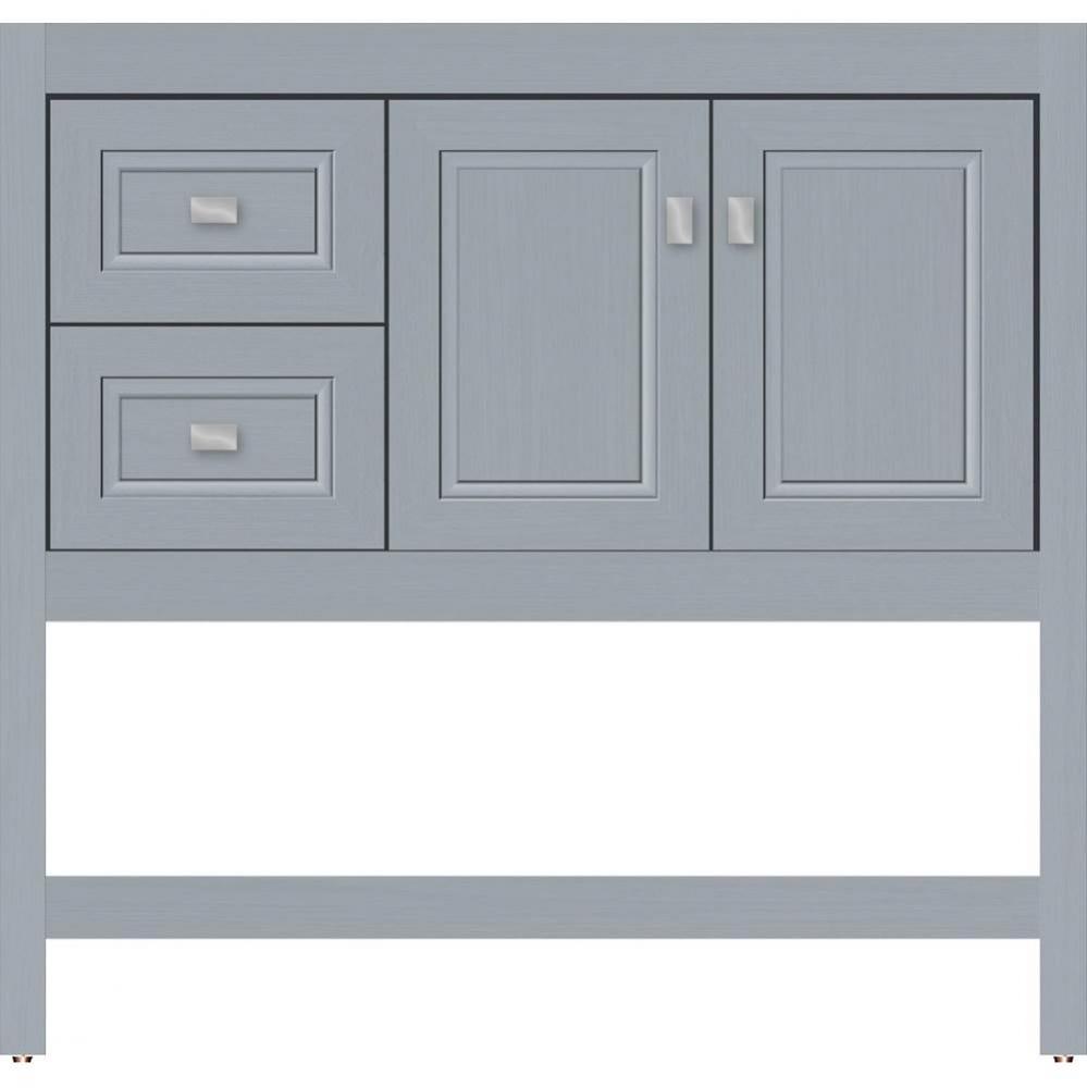 36 X 18.5 X 34.5 Alki Spa Vanity Ogee Miter Silver Oak Lh