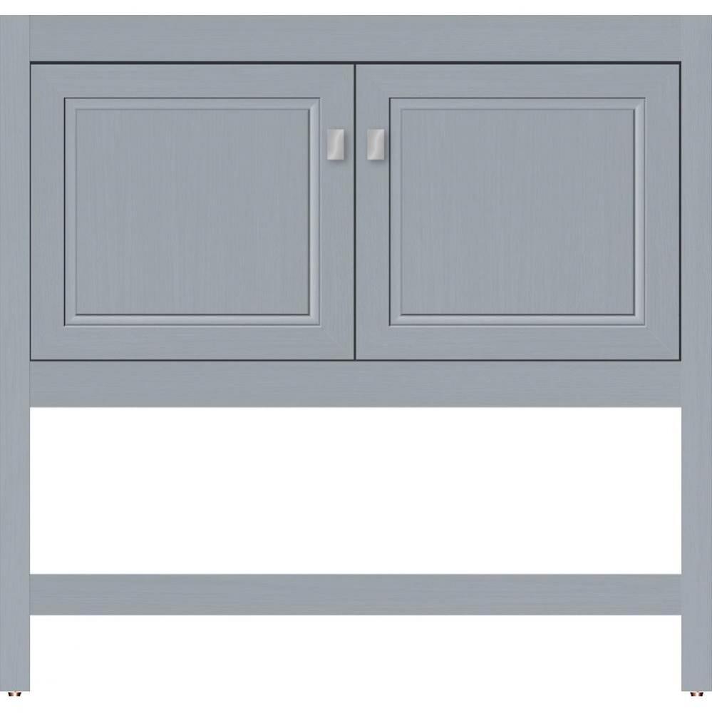 36 X 18.5 X 34.5 Alki Spa Vanity Ogee Miter Silver Oak Std