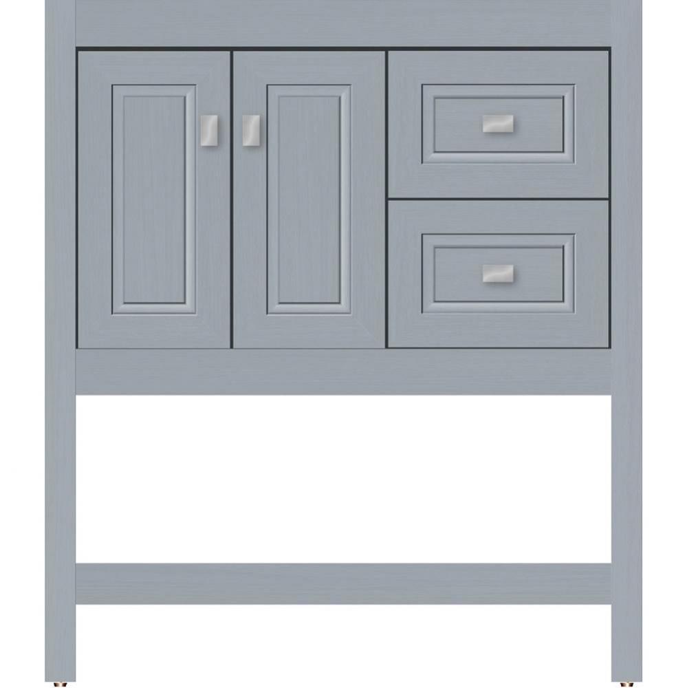 30 X 18.5 X 34.5 Alki Spa Vanity Ogee Miter Silver Oak Rh