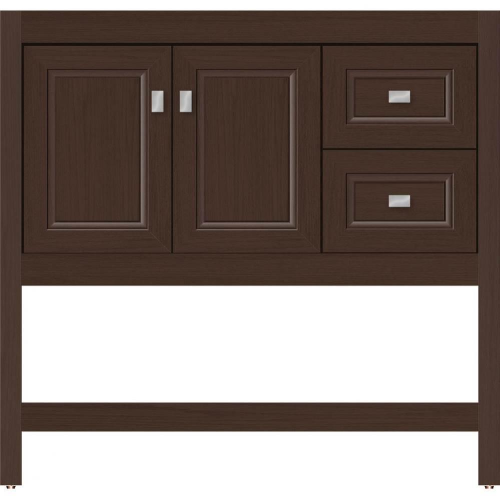 36 X 18.5 X 34.5 Alki Spa Vanity Ogee Miter Choc Oak Rh