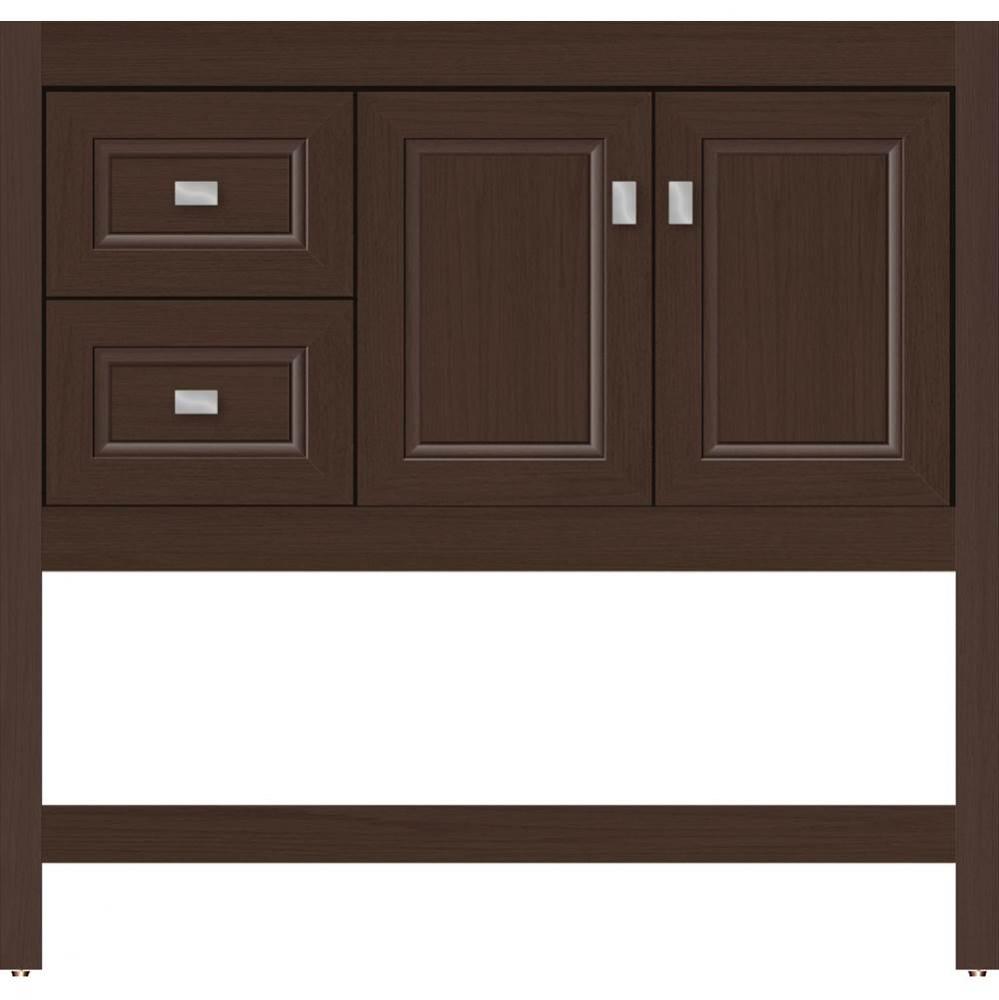 36 X 21 X 34.5 Alki Spa Vanity Ogee Miter Choc Oak Lh