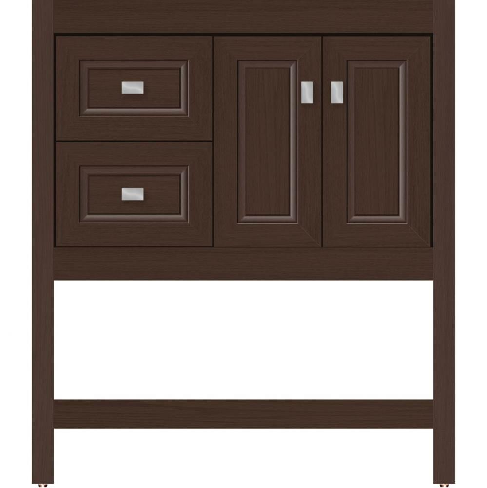 30 X 18.5 X 34.5 Alki Spa Vanity Ogee Miter Choc Oak Lh