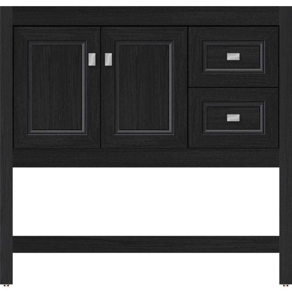 36 X 18.5 X 34.5 Alki Spa Vanity Ogee Miter Midnight Oak Rh