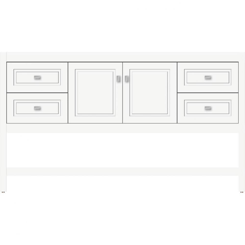 60 X 18.5 X 34.5 Alki Spa Vanity Ogee Miter Sat White Sb