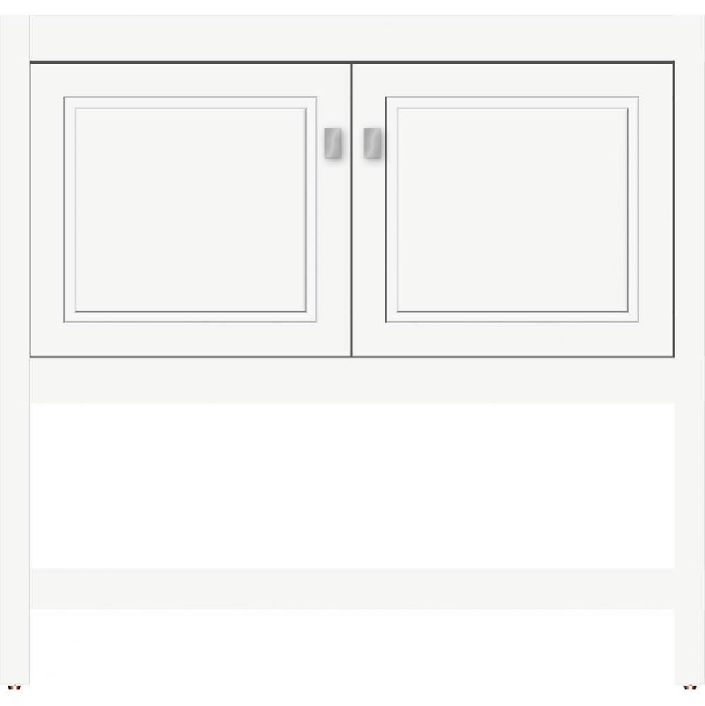 36 X 18.5 X 34.5 Alki Spa Vanity Ogee Miter Sat White Std
