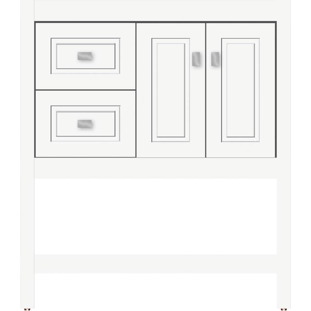 30 X 18.5 X 34.5 Alki Spa Vanity Ogee Miter Sat White Lh