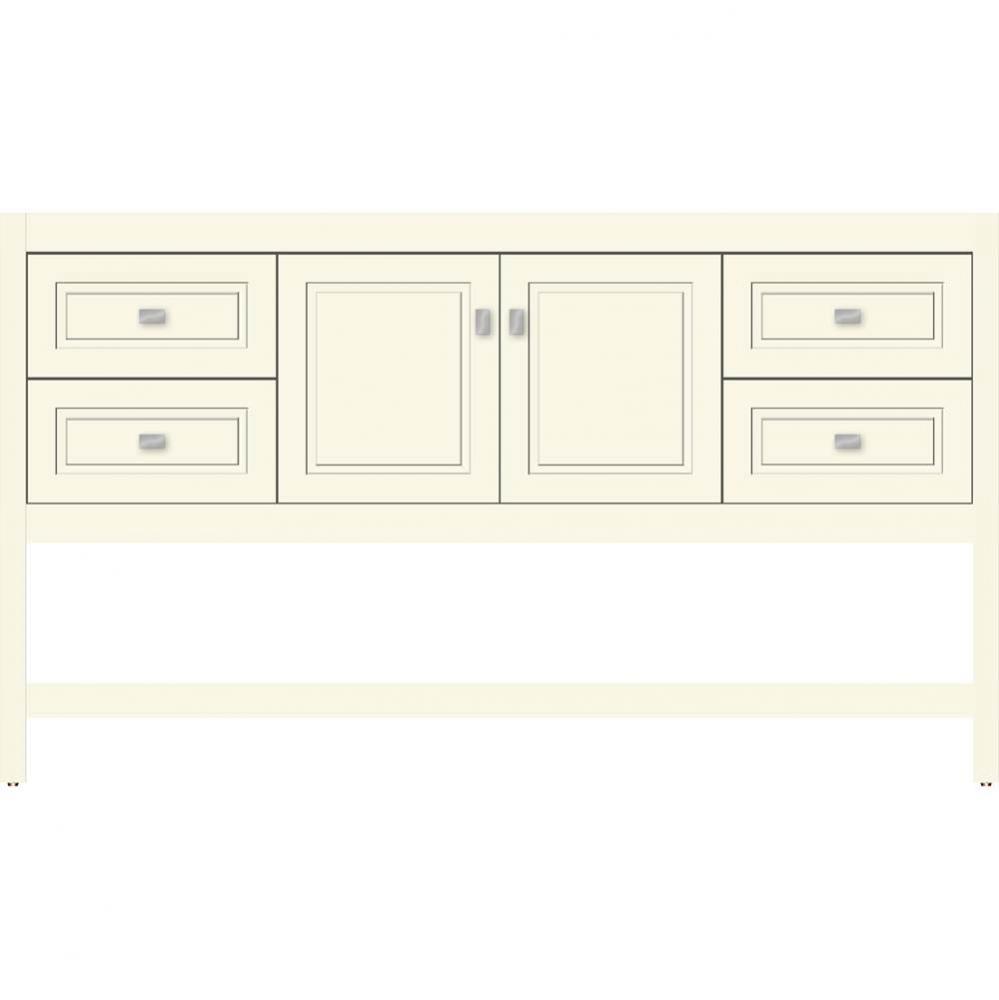 60 X 18.5 X 34.5 Alki Spa Vanity Ogee Miter Sat Biscuit Sb