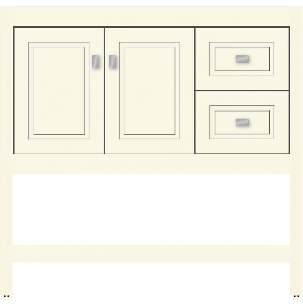 36 X 18.5 X 34.5 Alki Spa Vanity Ogee Miter Sat Biscuit Rh