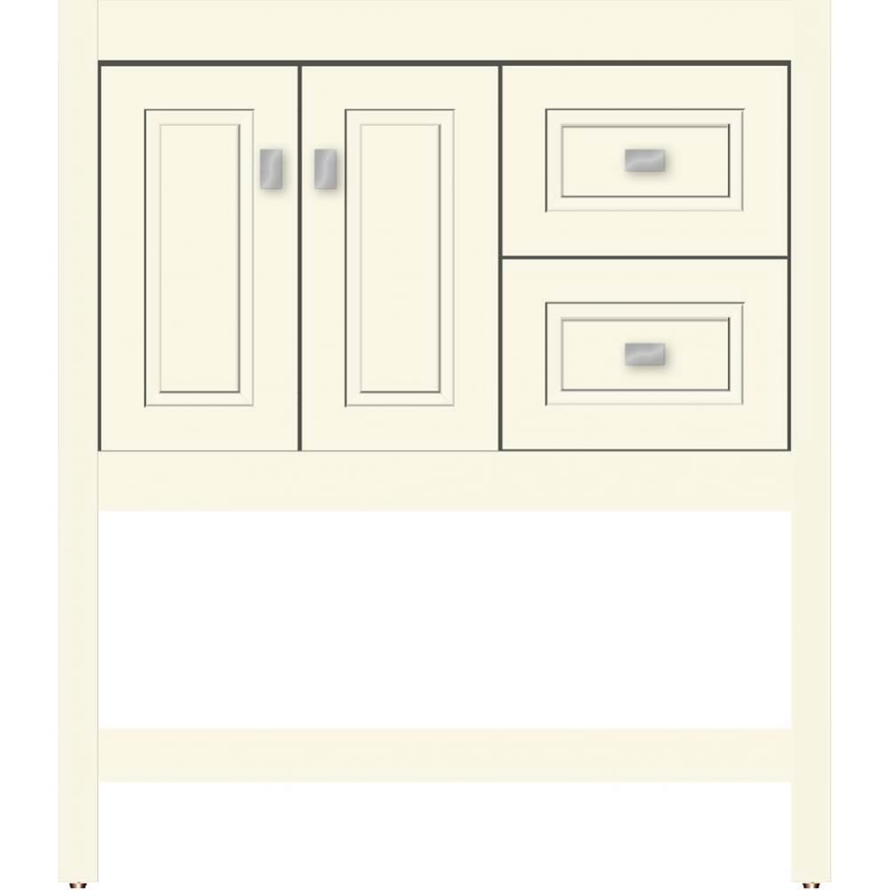30 X 21 X 34.5 Alki Spa Vanity Ogee Miter Sat Biscuit Rh