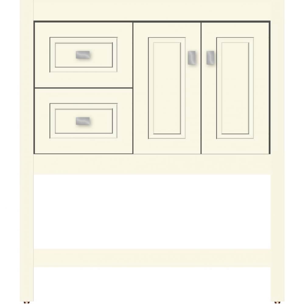 30 X 21 X 34.5 Alki Spa Vanity Ogee Miter Sat Biscuit Lh