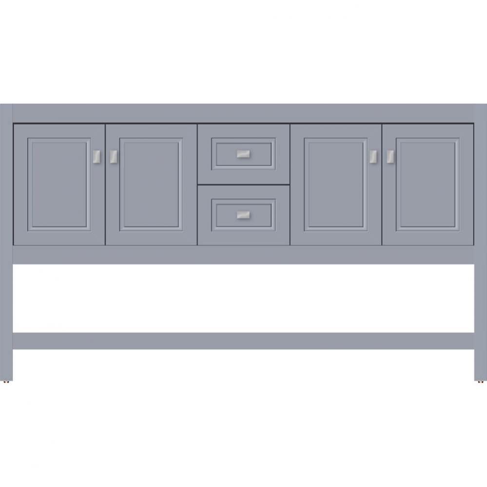 60 X 21 X 34.5 Alki Spa Vanity Ogee Miter Sat Silver Db