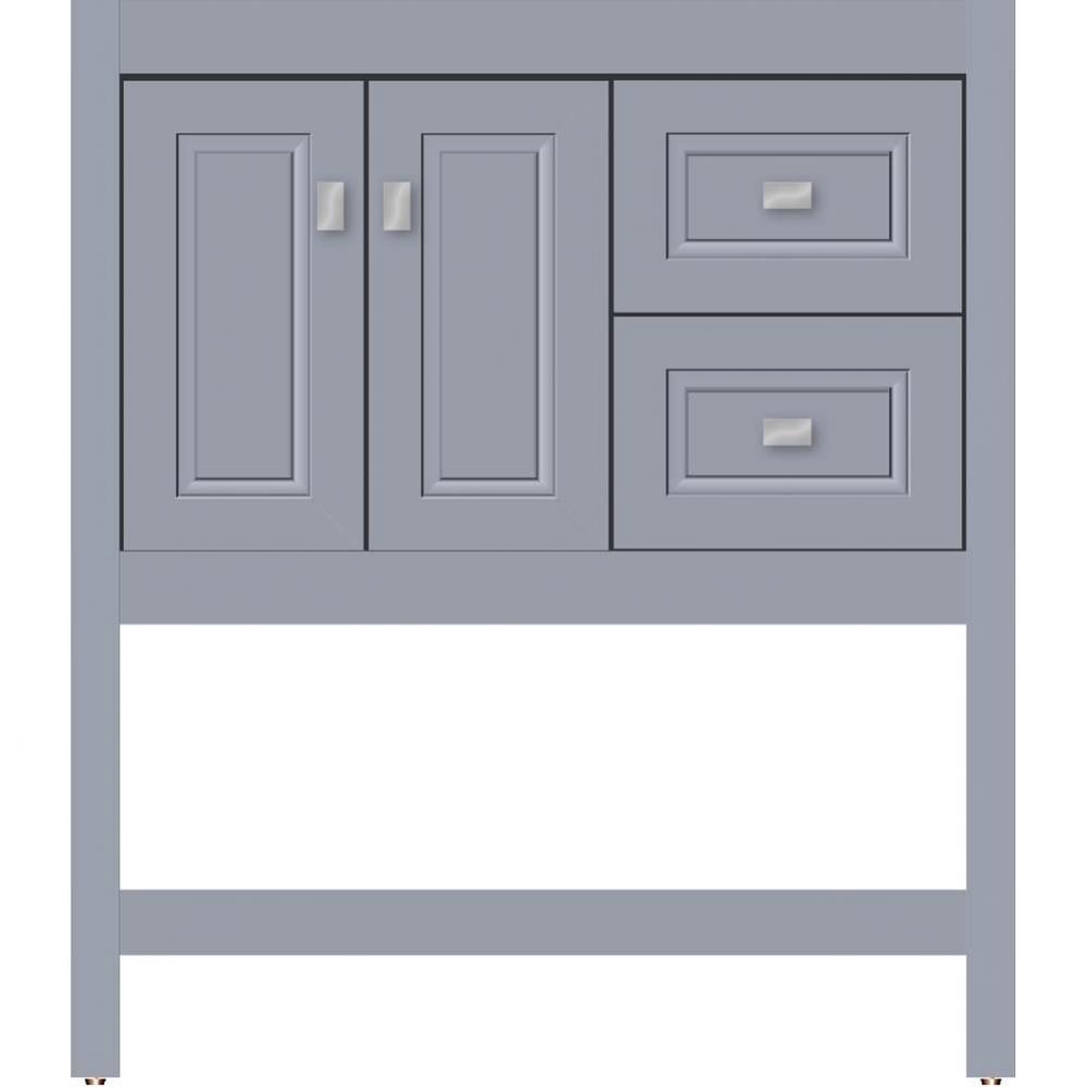 30 X 18.5 X 34.5 Alki Spa Vanity Ogee Miter Sat Silver Rh