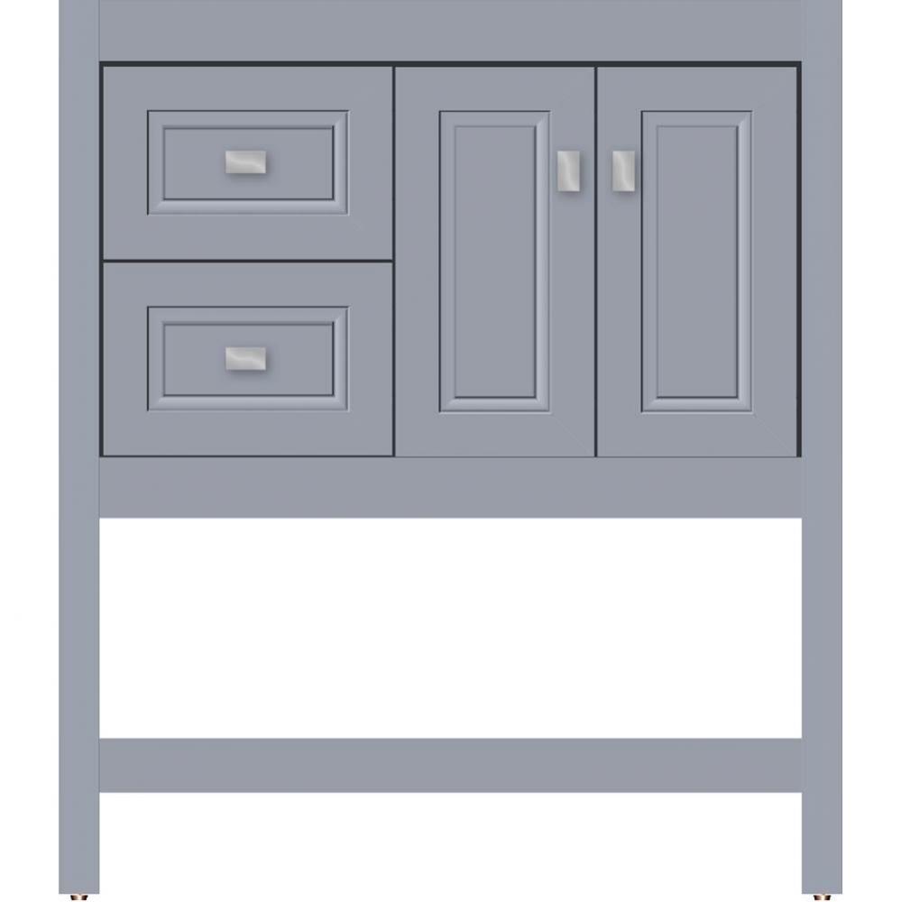 30 X 18.5 X 34.5 Alki Spa Vanity Ogee Miter Sat Silver Lh
