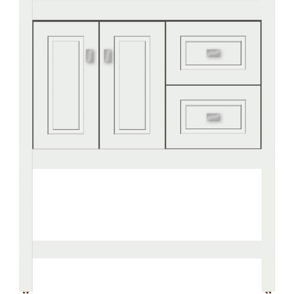 30 X 18.5 X 34.5 Alki Spa Vanity Ogee Miter Powder Grey Rh