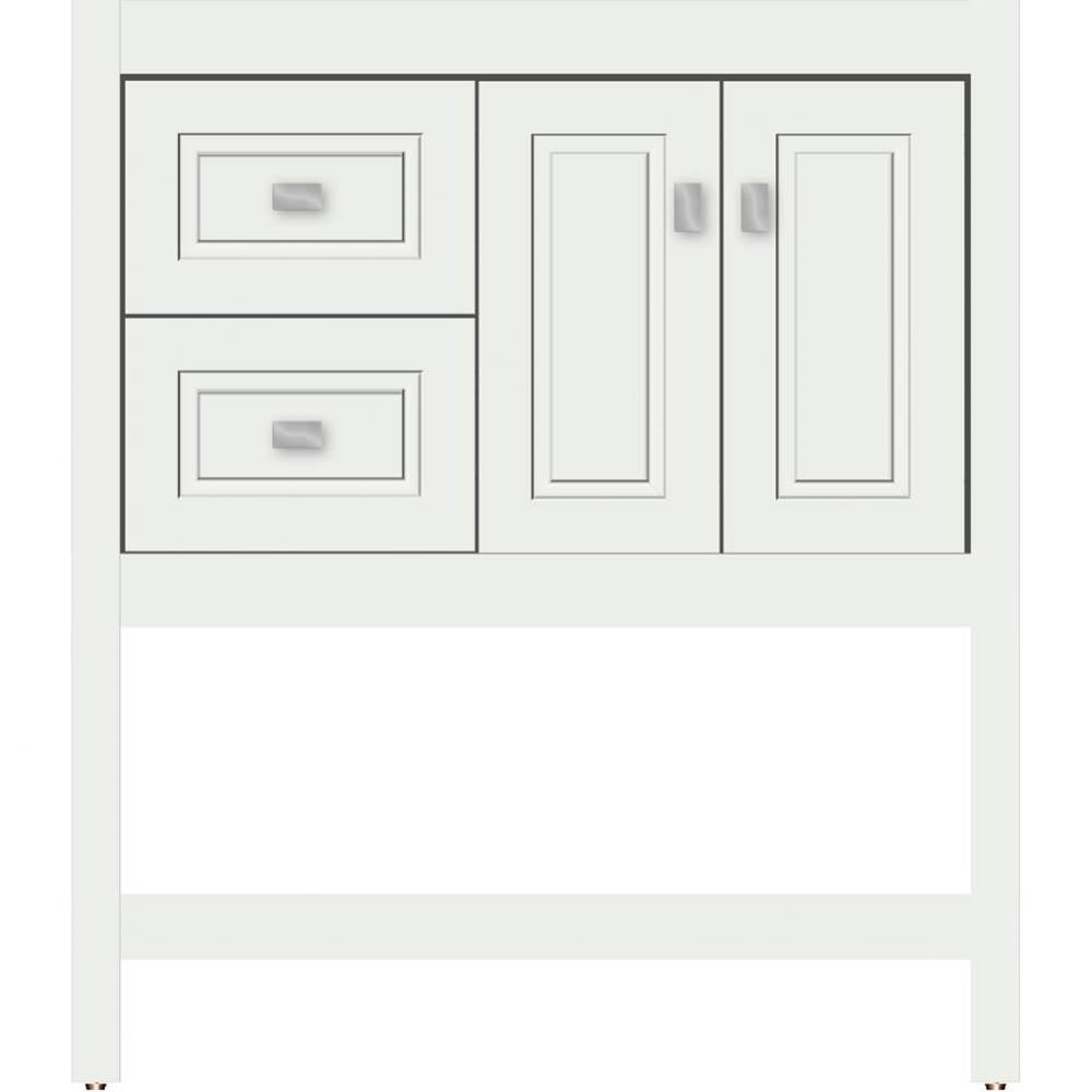 30 X 18.5 X 34.5 Alki Spa Vanity Ogee Miter Powder Grey Lh