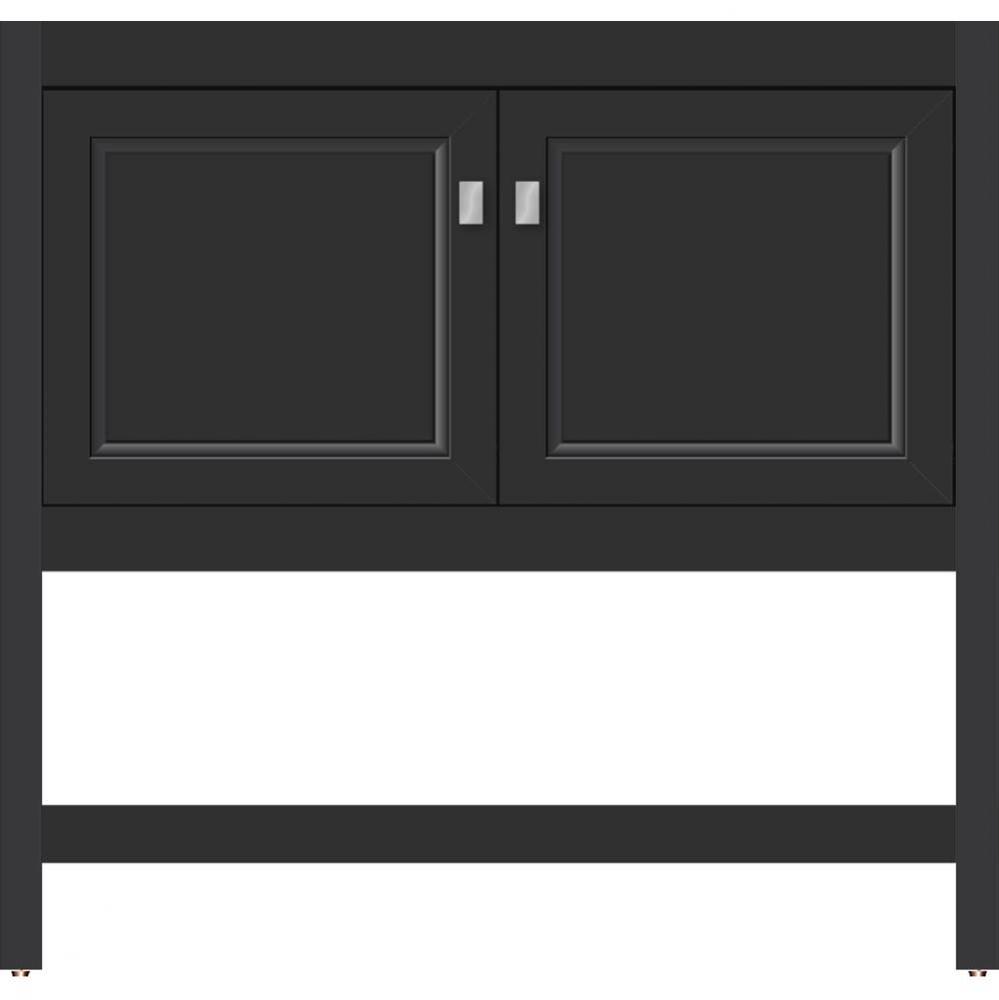 36 X 18.5 X 34.5 Alki Spa Vanity Ogee Miter Sat Black Std