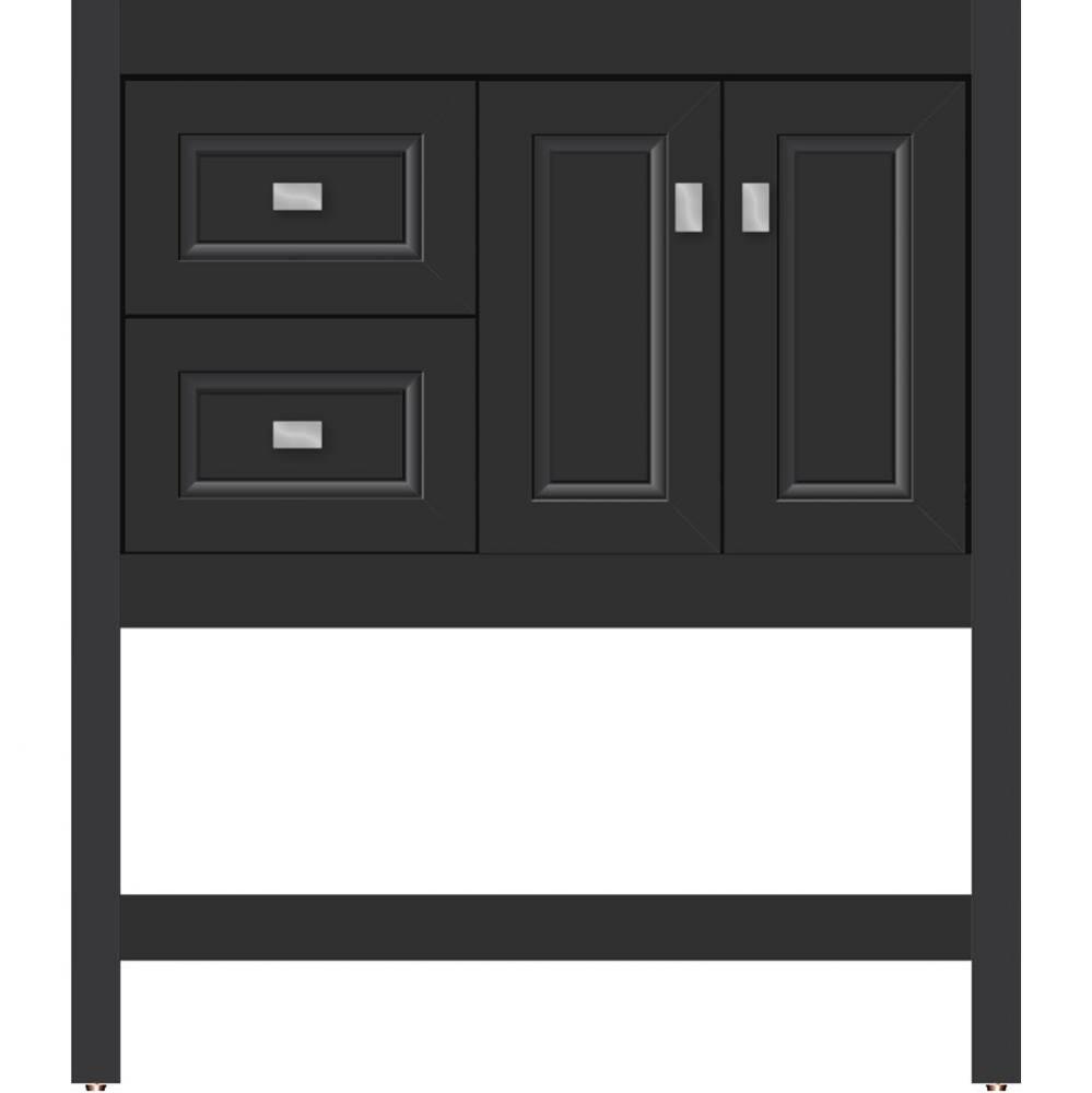 30 X 18.5 X 34.5 Alki Spa Vanity Ogee Miter Sat Black Lh