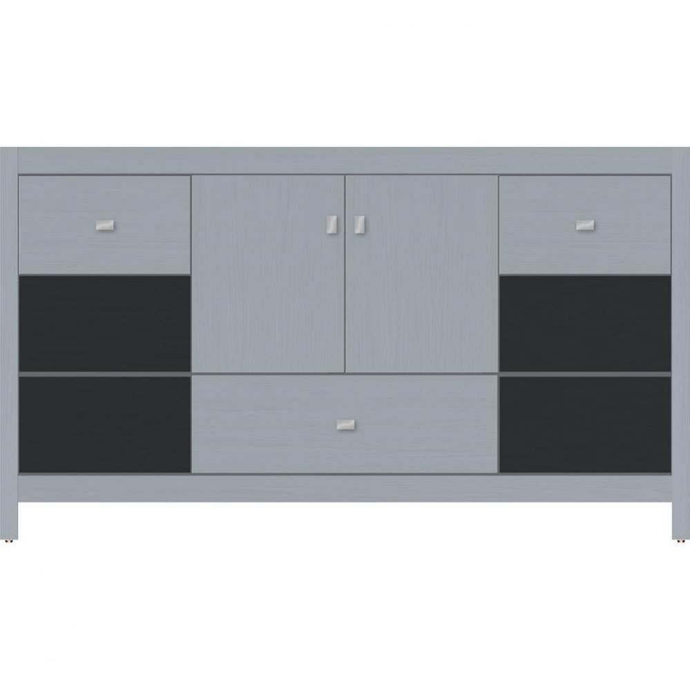 60 X 18.5 X 34.5 Alki Cafe Vanity Slab Silver Oak Sb