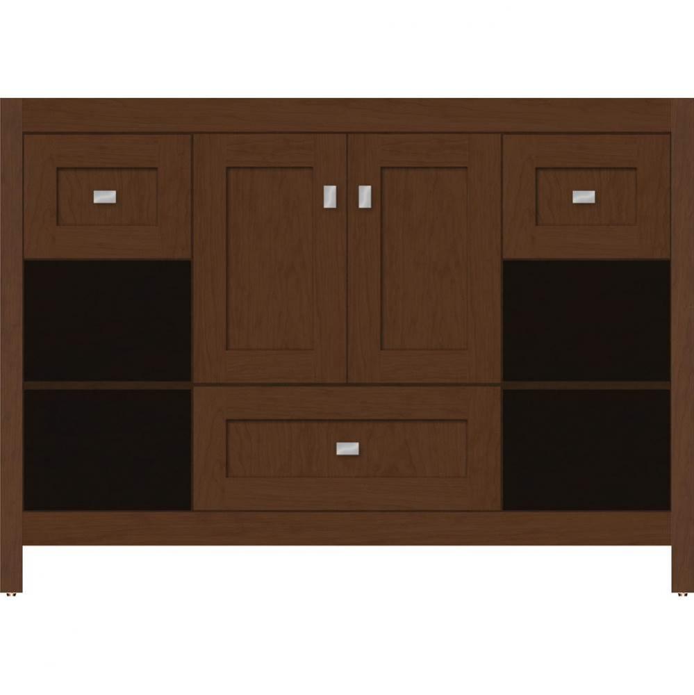 48 X 21 X 34.5 Alki Cafe Vanity Shaker Pecan Cherry Sb