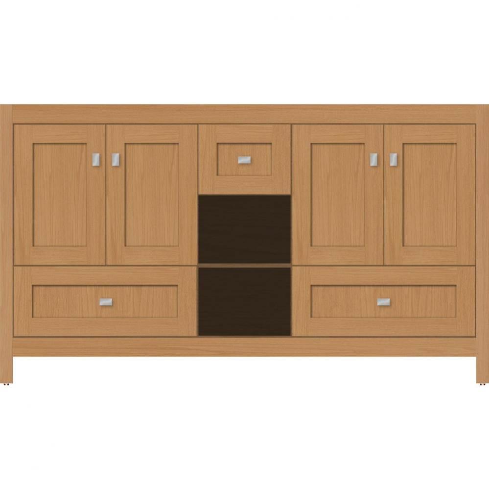 60 X 21 X 34.5 Alki Cafe Vanity Shaker Nat Oak Db