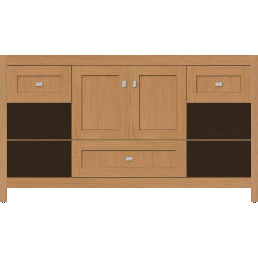 60 X 18.5 X 34.5 Alki Cafe Vanity Shaker Nat Oak Sb