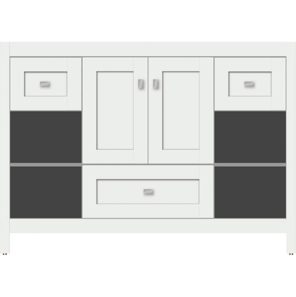 48 X 21 X 34.5 Alki Cafe Vanity Shaker Powder Grey Sb