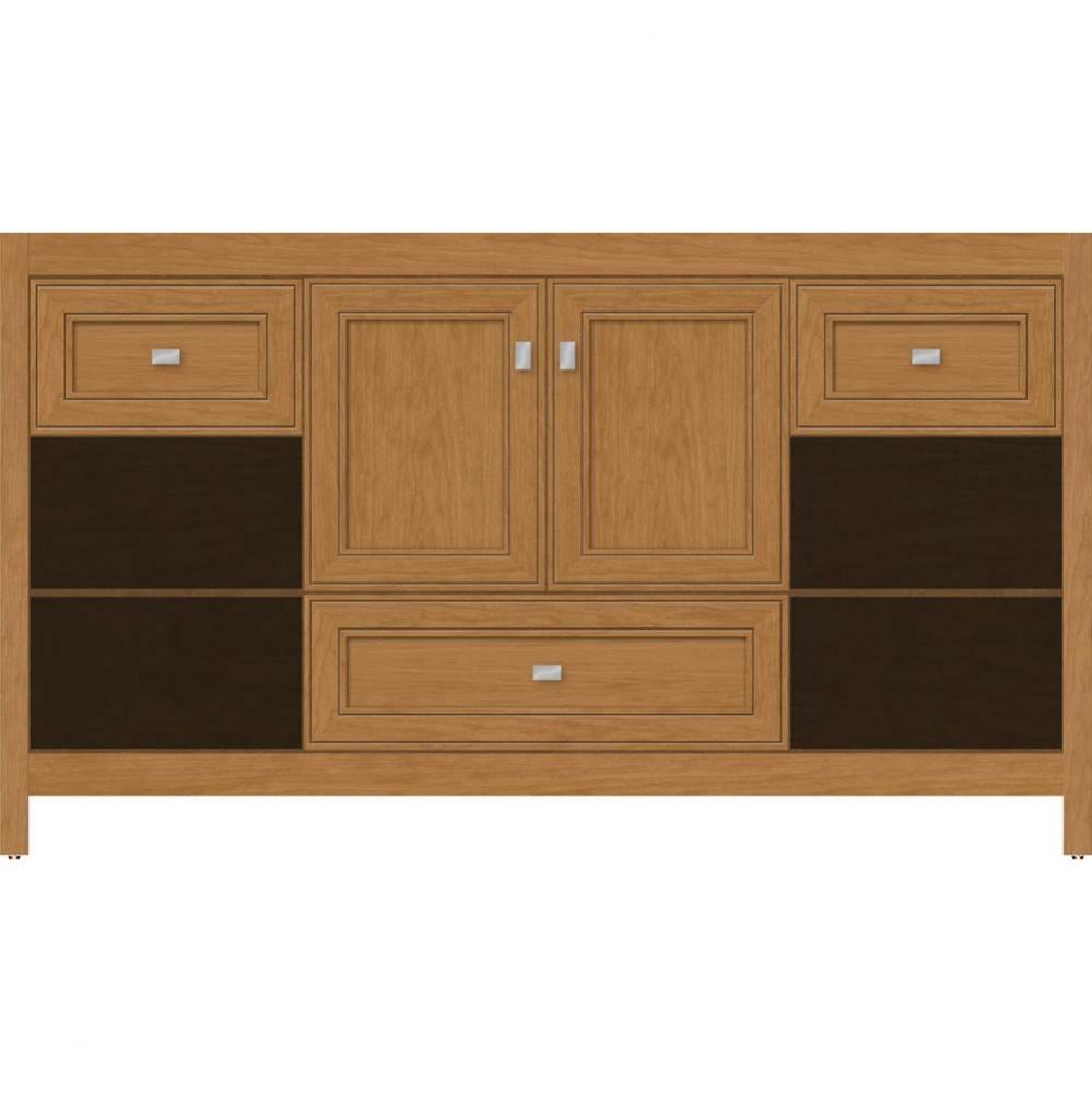 60 X 18.5 X 34.5 Alki Cafe Vanity Deco Miter Nat Cherry Sb