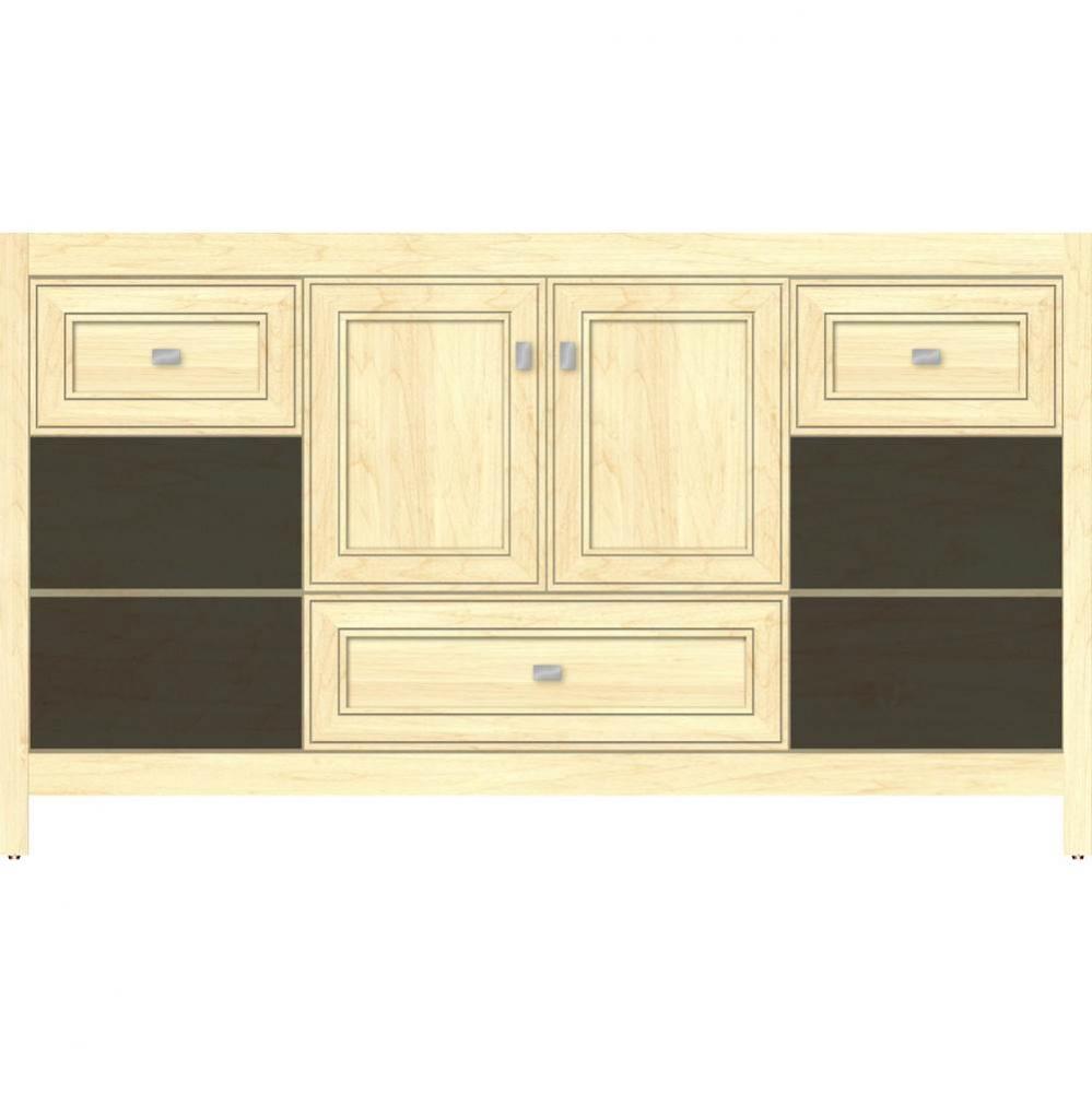 60 X 18.5 X 34.5 Alki Cafe Vanity Deco Miter Nat Maple Sb